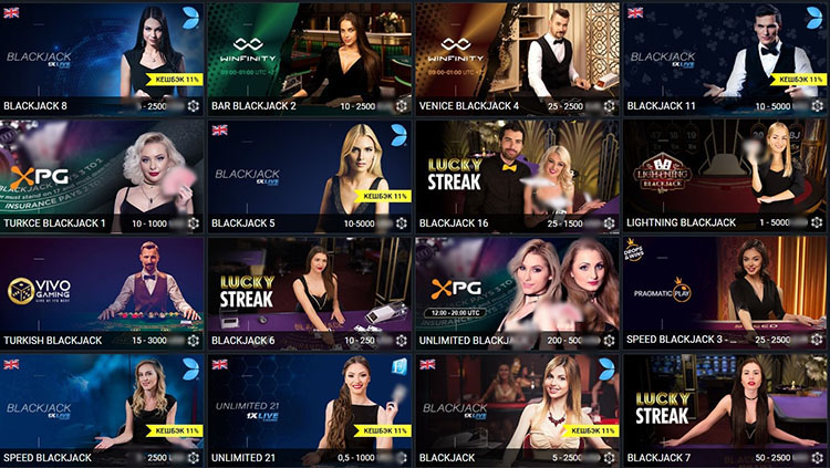 Лобби в live casino
